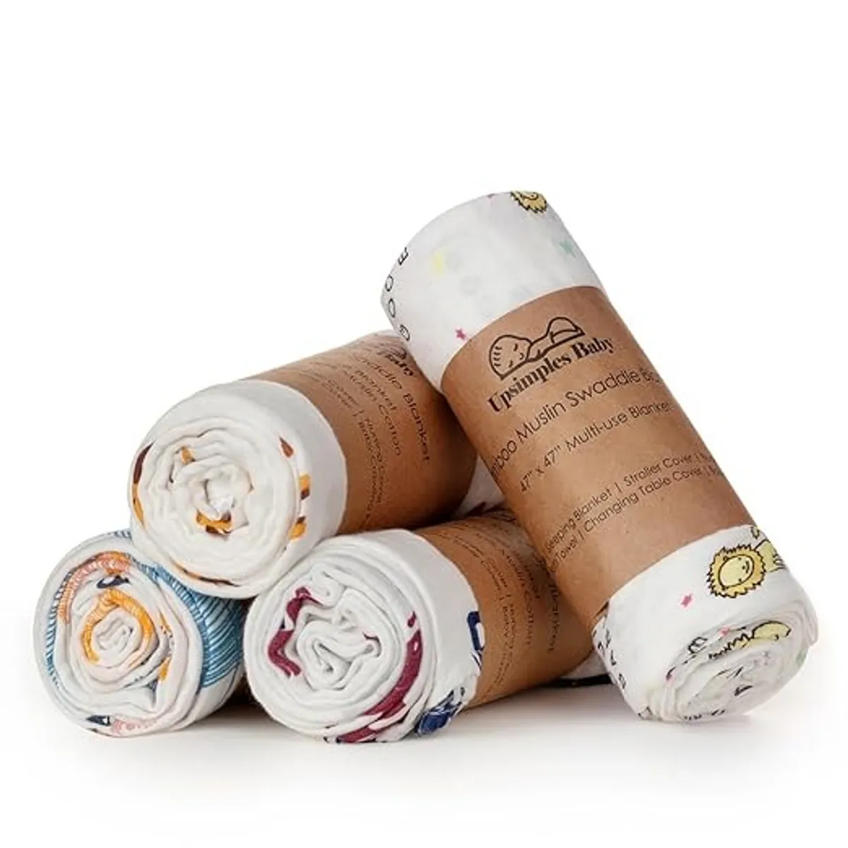 3 Swaddle Blanket - Bamboo / Cotton Muslin with Fox Forest Print Unisex