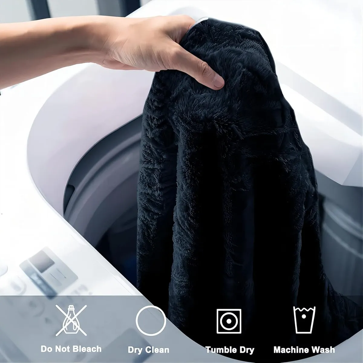 Big Bean Bag Cover Comfy Large Bean Bag Bed (No Filler, Cover only) Fluffy Lazy Sofa (Black), 7ft(180*90cm)