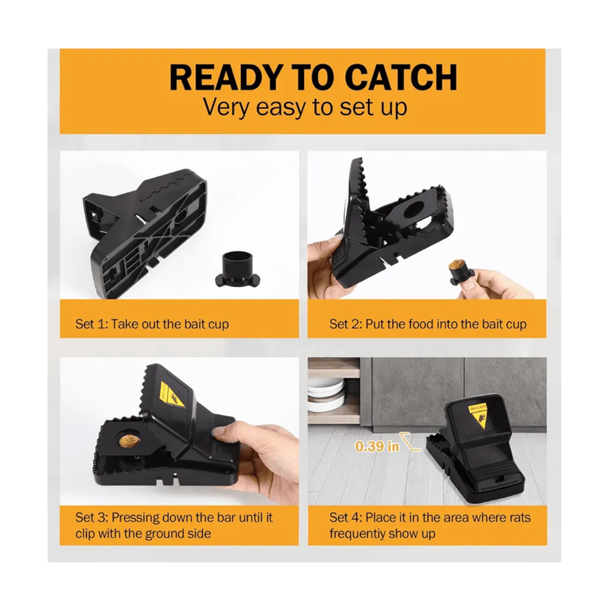 Instant Kill Traps for Mouse / Rat. Quick Set-Up and Reusable