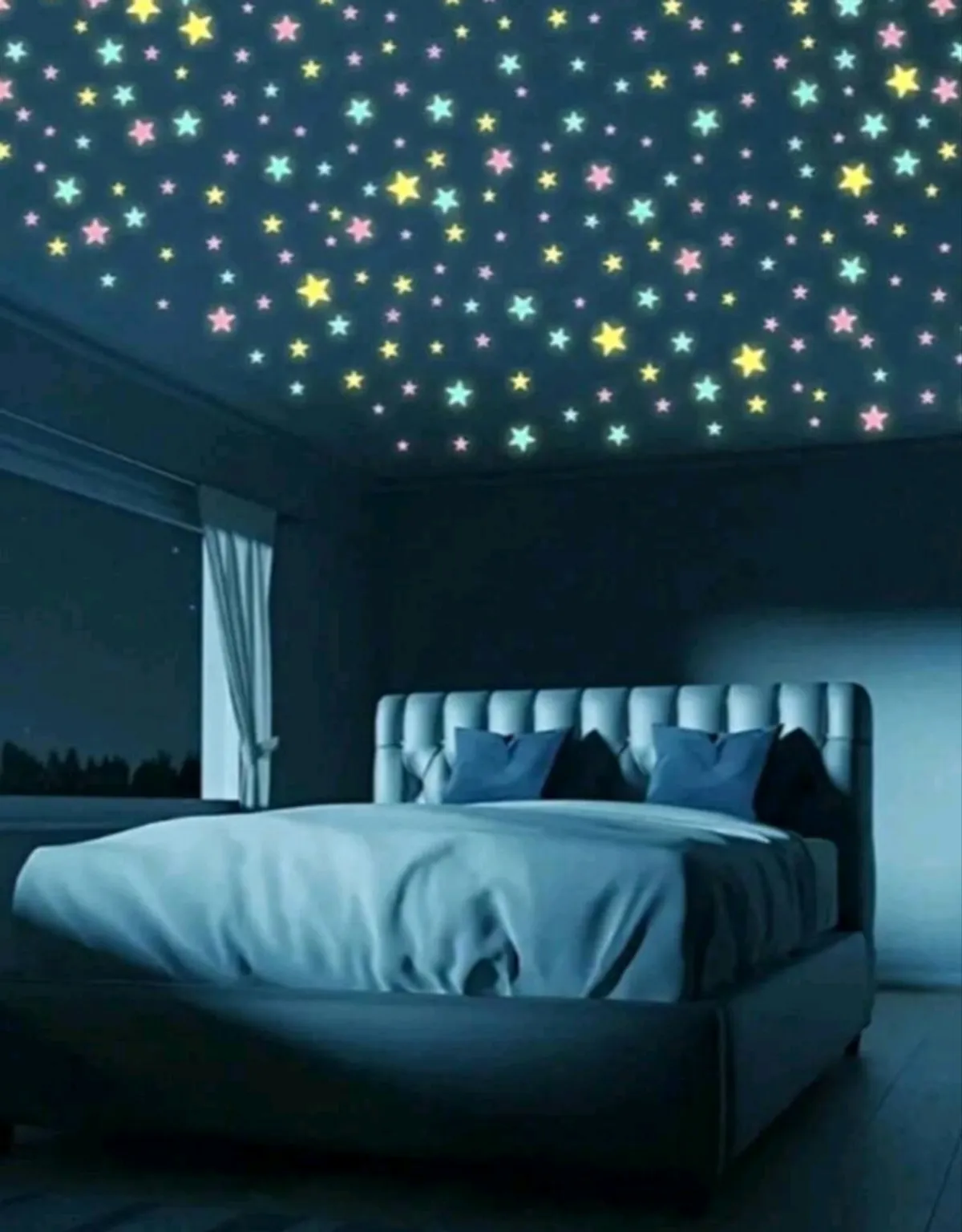 100PCS Glow In The Dark Star Wall Stickers - 3CM Luminous Pentagram Glow Wall Decor