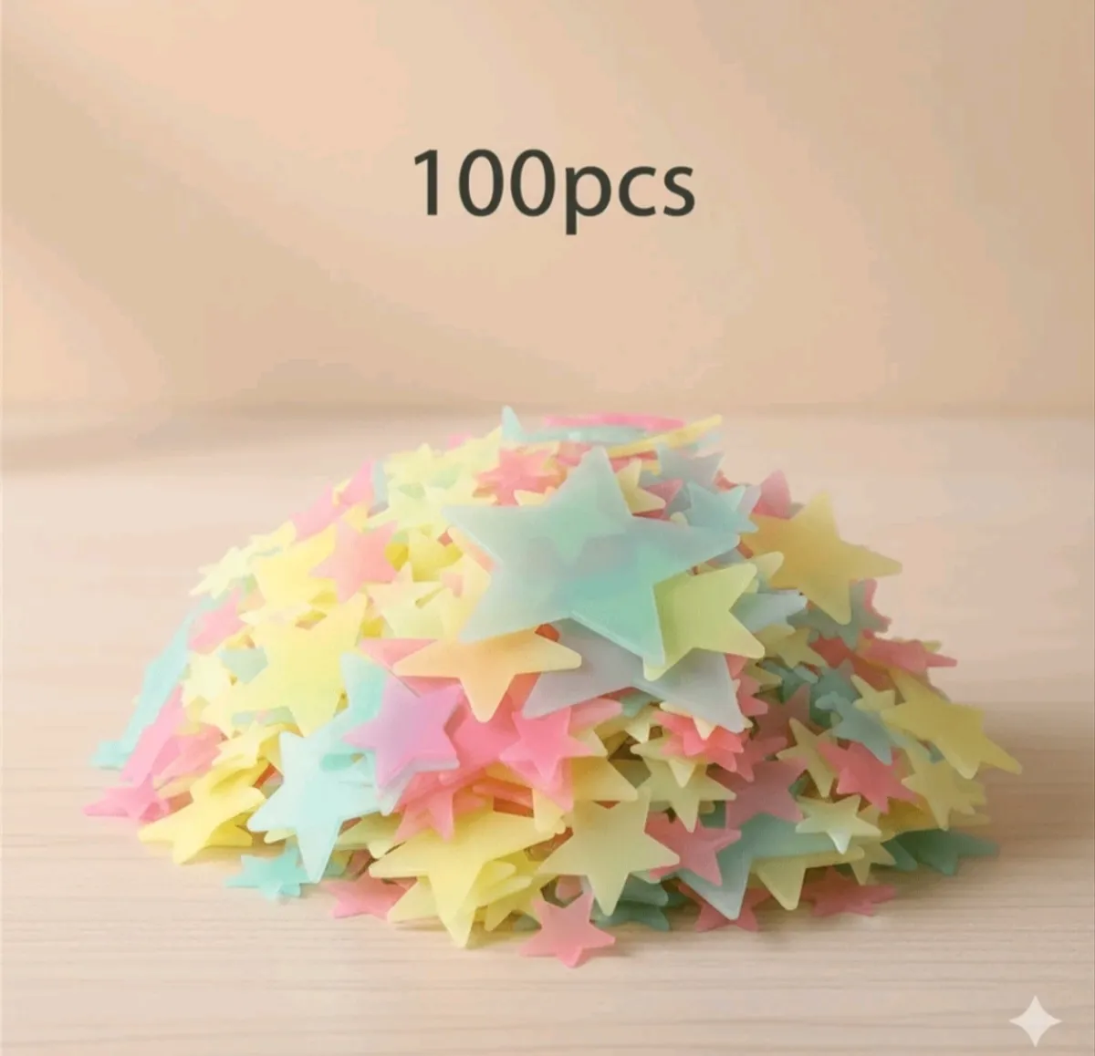 100PCS Glow In The Dark Star Wall Stickers - 3CM Luminous Pentagram Glow Wall Decor