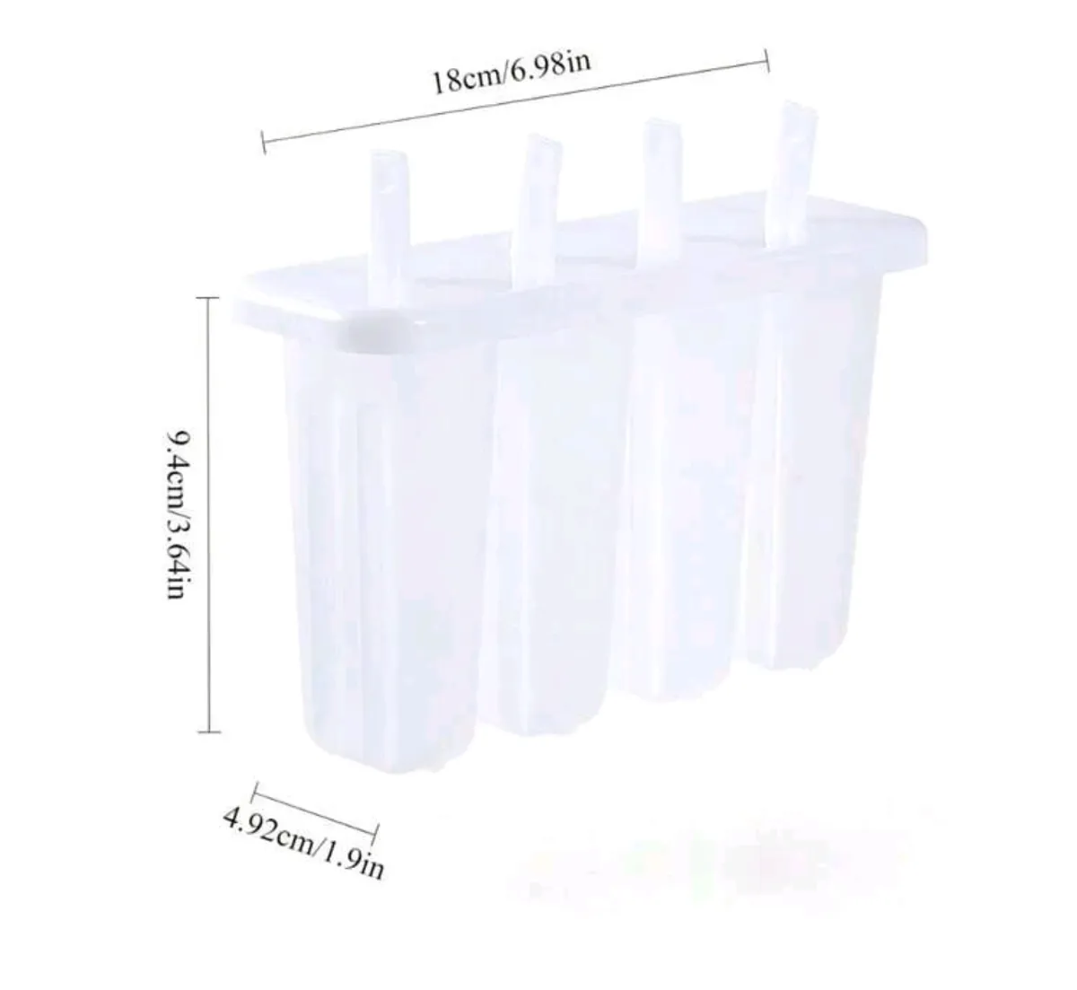 4-Cavity Plastic Popsicle Mold With Lid