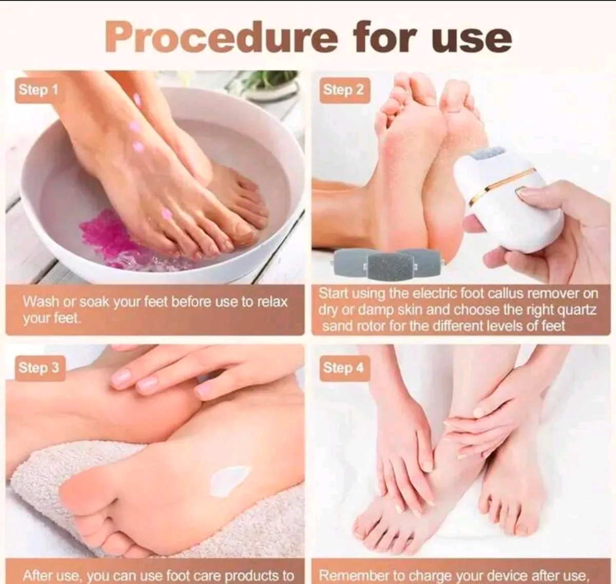 1 Rechargeable Electric Foot Grinder