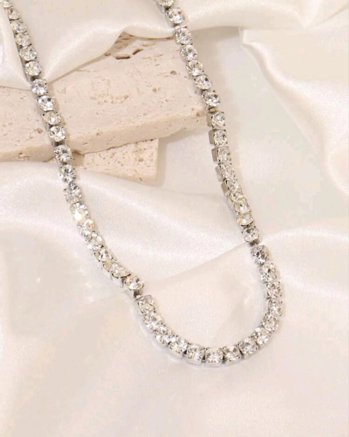 1PC 4mm Stainless Steel Tennis Chain Necklace, Men's  And Women's Jewelry Diamond  Necklace