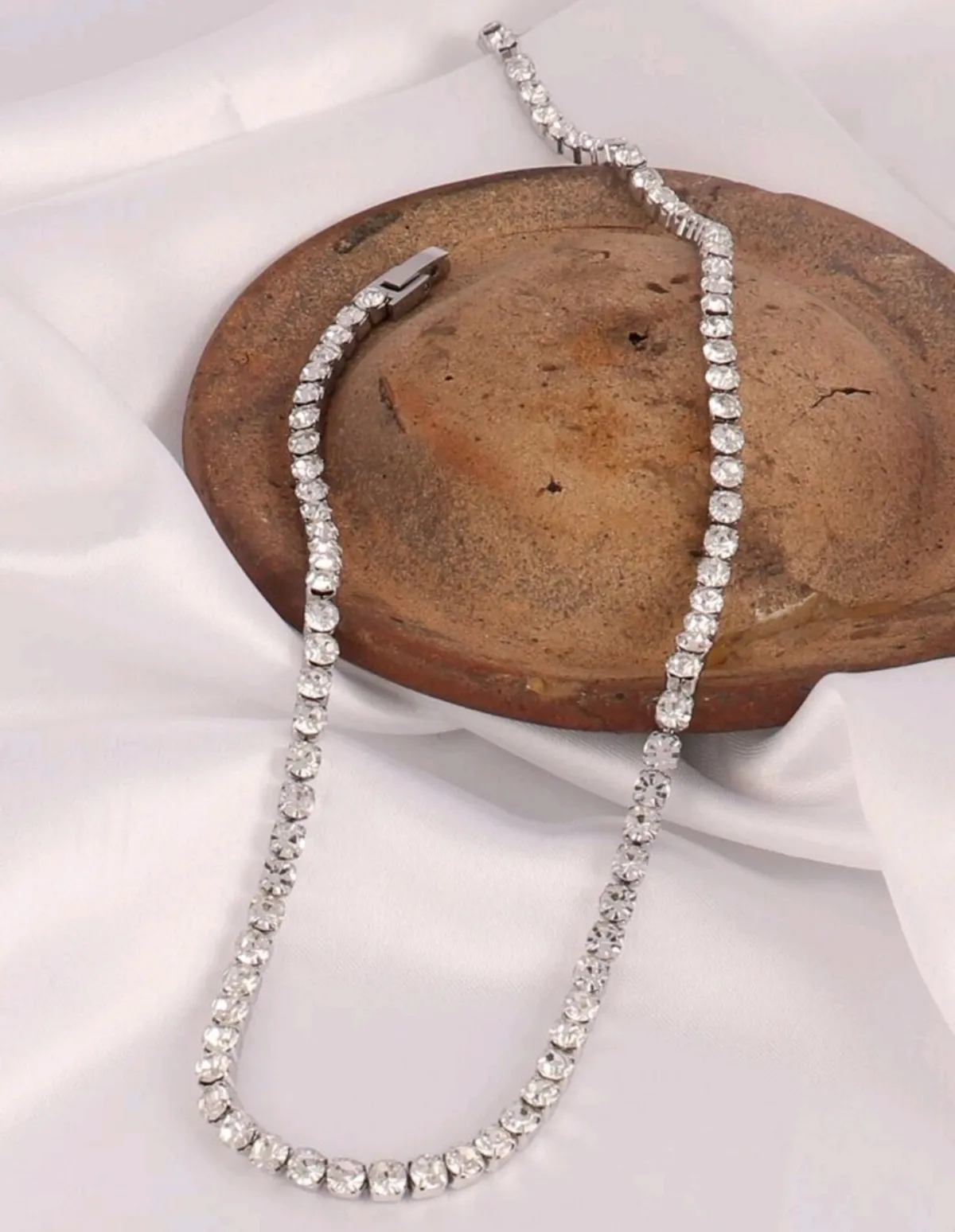 1PC 4mm Stainless Steel Tennis Chain Necklace, Men's  And Women's Jewelry Diamond  Necklace