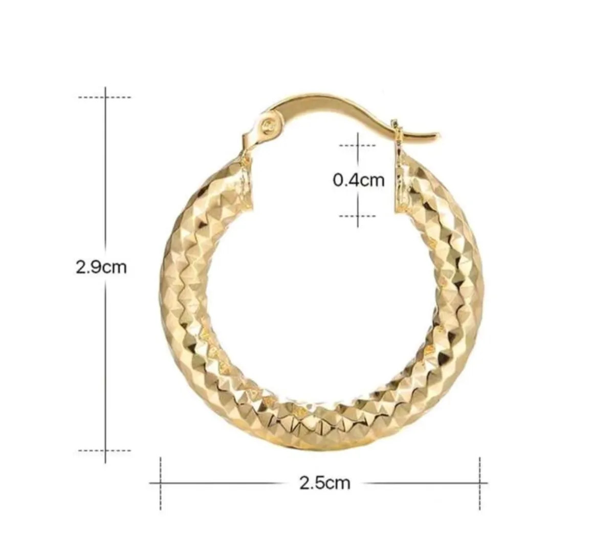 1Pair Fashionable Circle Earrings With Gold-Plating And Anti-Fading Coating