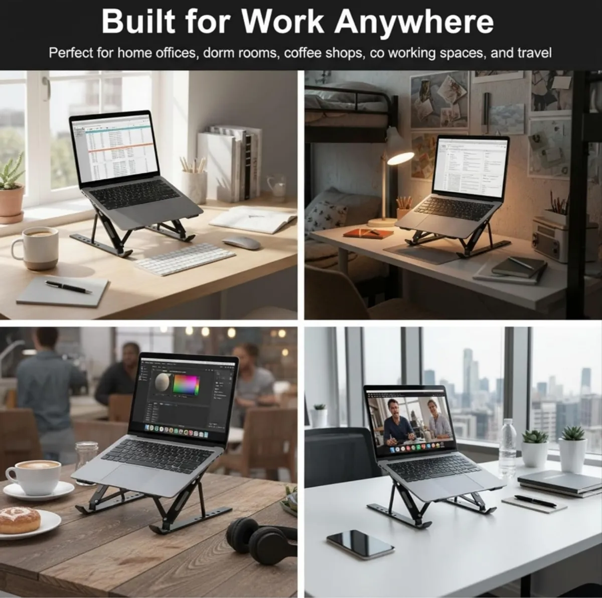 7-Level Adjustable Aluminum Alloy Laptop Stand – Computer Stand Portable Office Desktop Support