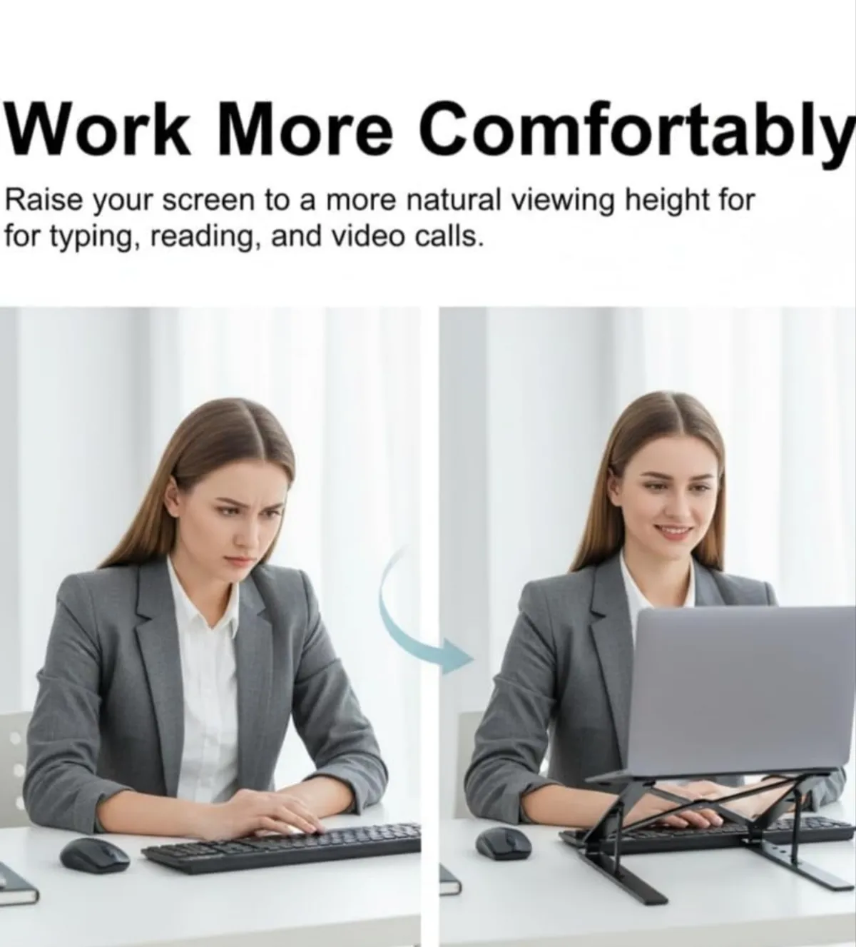 7-Level Adjustable Aluminum Alloy Laptop Stand – Computer Stand Portable Office Desktop Support