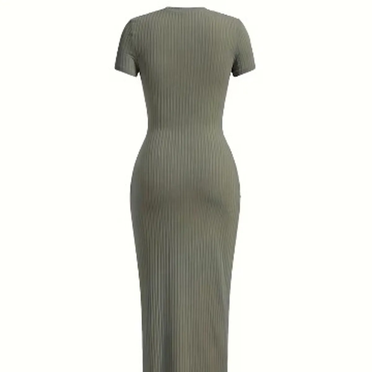 Women's  Grey Ribbed Cut Out Short Sleeve Crew Neck With Pockets-Size XL