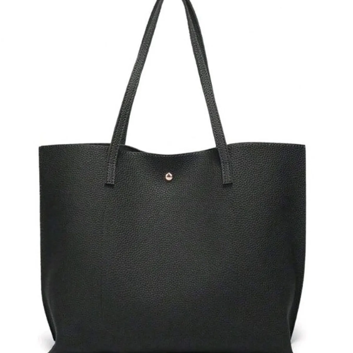 Women's Soft Faux Leather Tote Shoulder Bag, Black