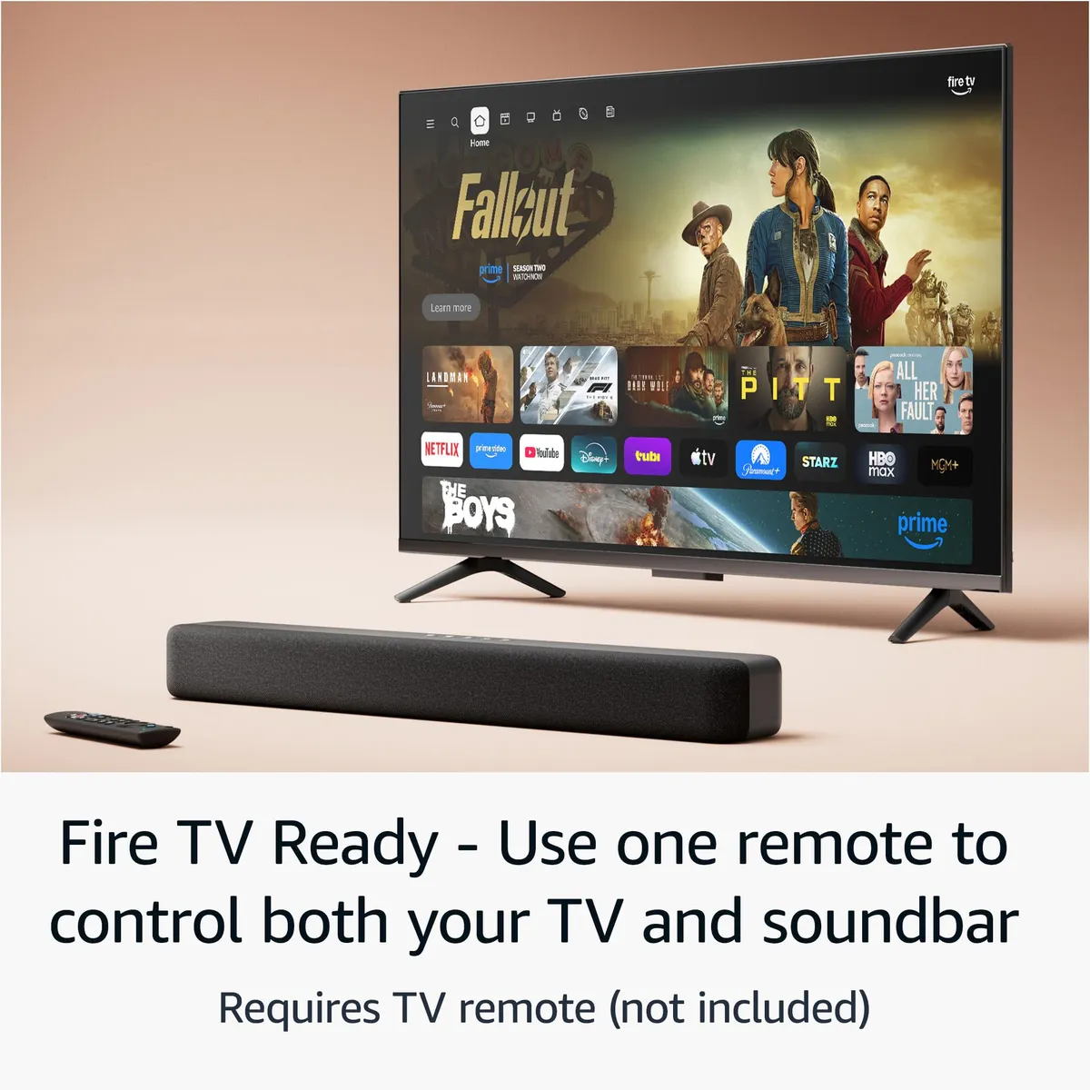 Amazon Fire TV Soundbar, 2.0 Speaker with DTS Virtual:X and Dolby Audio, Bluetooth Connectivity