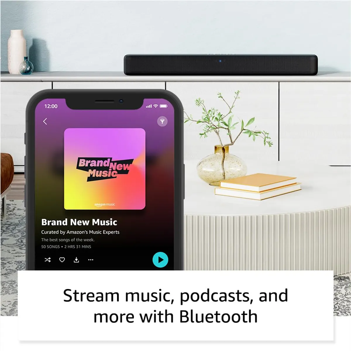 Amazon Fire TV Soundbar, 2.0 Speaker with DTS Virtual:X and Dolby Audio, Bluetooth Connectivity