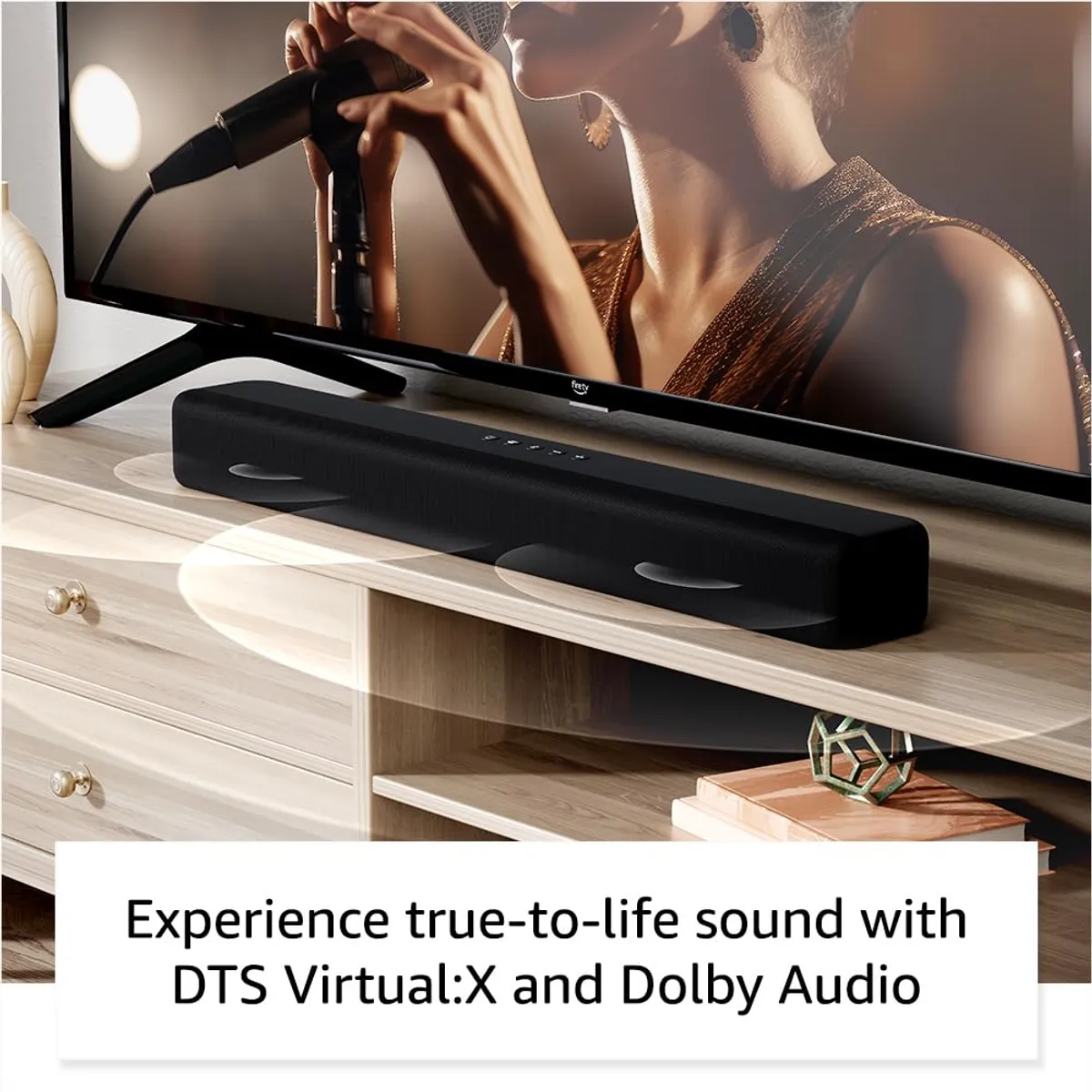 Amazon Fire TV Soundbar, 2.0 Speaker with DTS Virtual:X and Dolby Audio, Bluetooth Connectivity