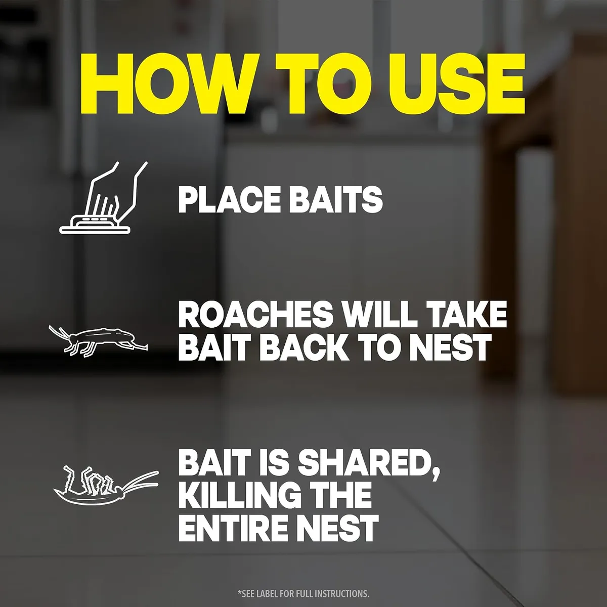 Raid Large Roach Baits, Kills Roaches for 3 Months, 4pk