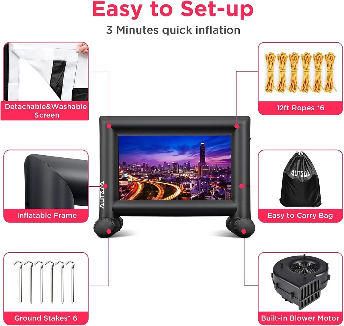 AUTSCA 14 Feet Inflatable Outdoor Movie Screen