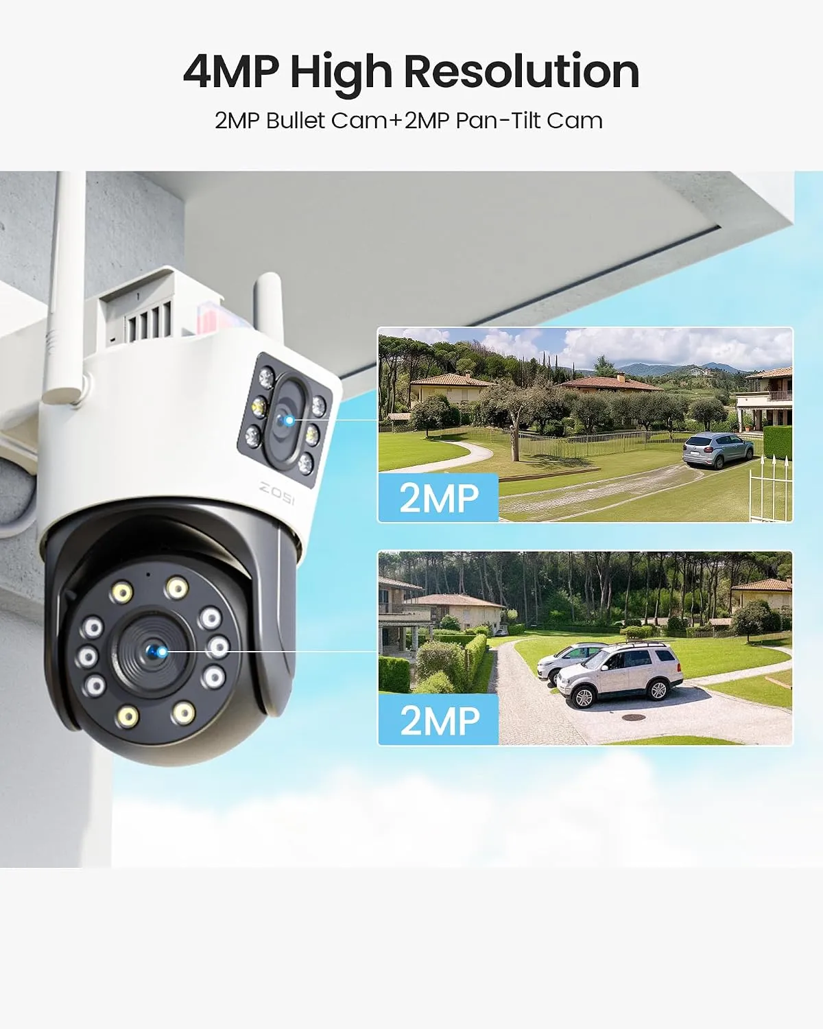 ZOSI C298 Dual Lense Wireless Camera