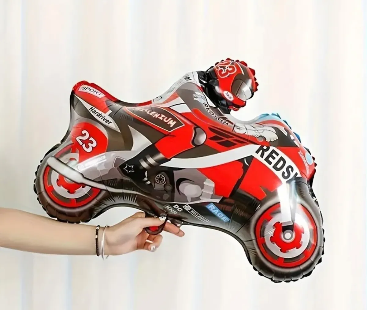 2pcs 3D Racing Aluminum Film Balloons, Motorcycle Aluminum Film Balloons, Themed Birthday Party Decorations - Perfect for Birthday Celebrations, Suitable for Party Decorations, Car Themed Parties, Graduation Decorations