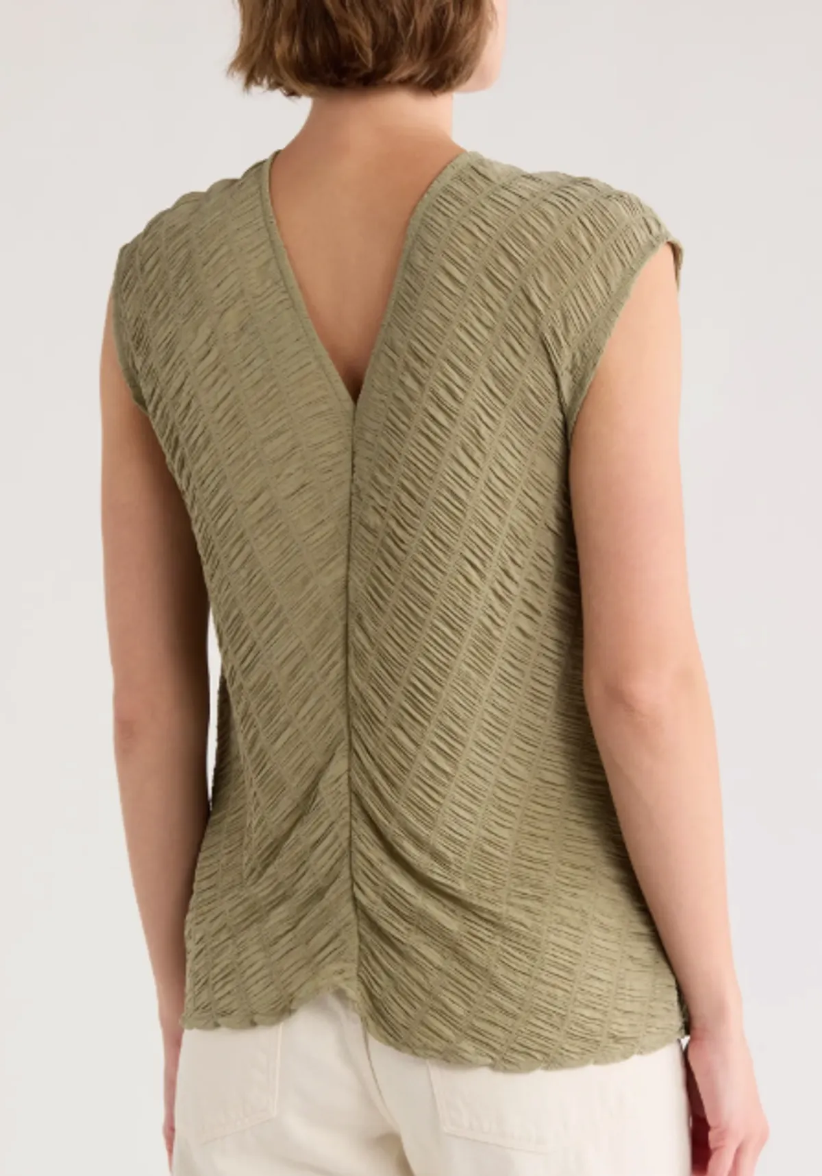 Pleated Cap Sleeve Top