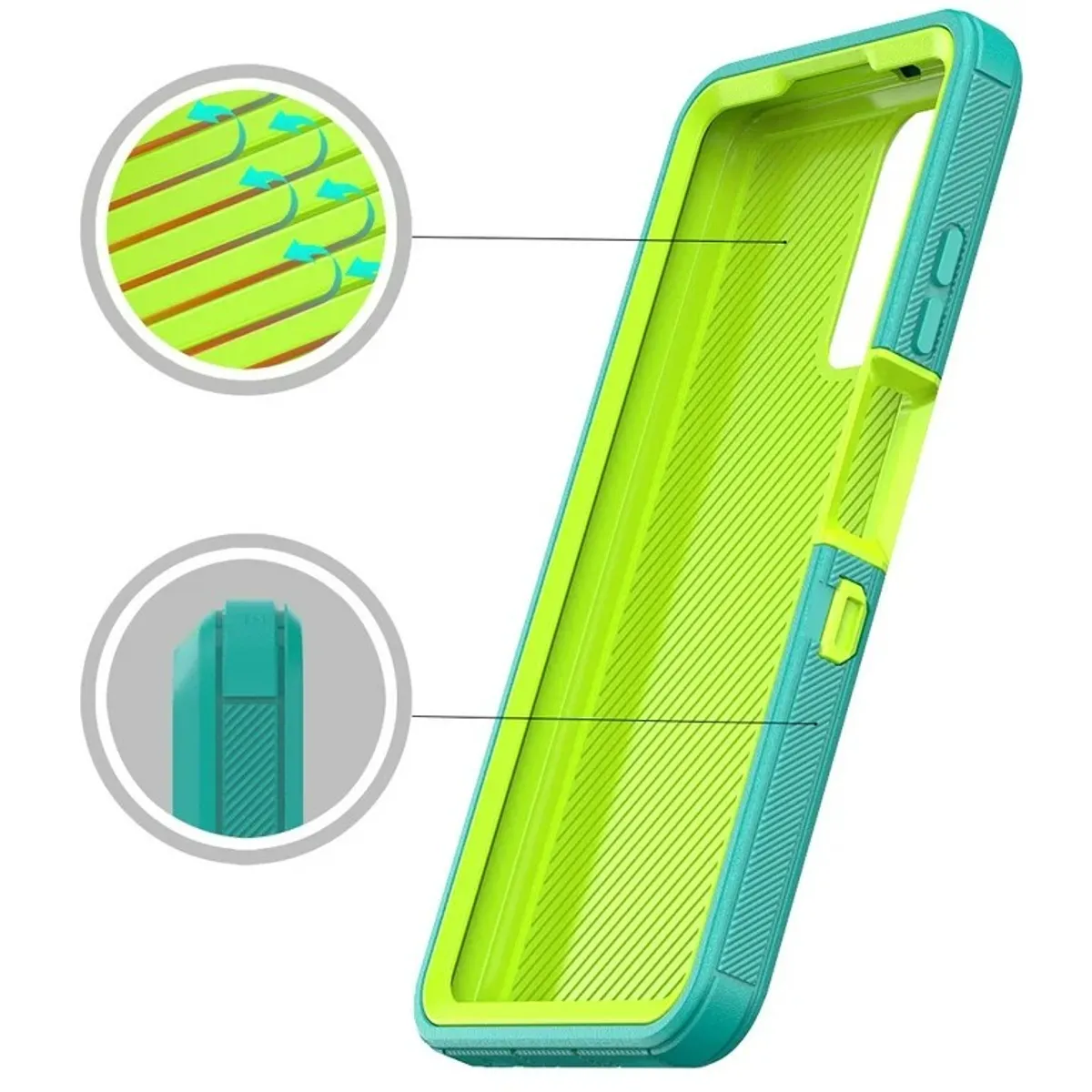 NIFFPD Galaxy A03S, Samsung A03S Phone Case Hard PC Soft TPU Protective case for Samsung Galaxy A03S Green&Yellow