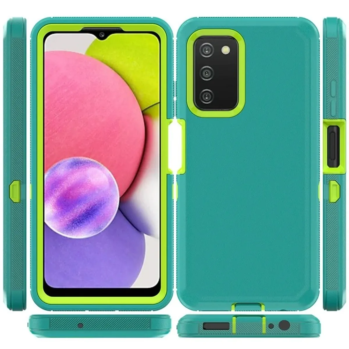 NIFFPD Galaxy A03S, Samsung A03S Phone Case Hard PC Soft TPU Protective case for Samsung Galaxy A03S Green&Yellow