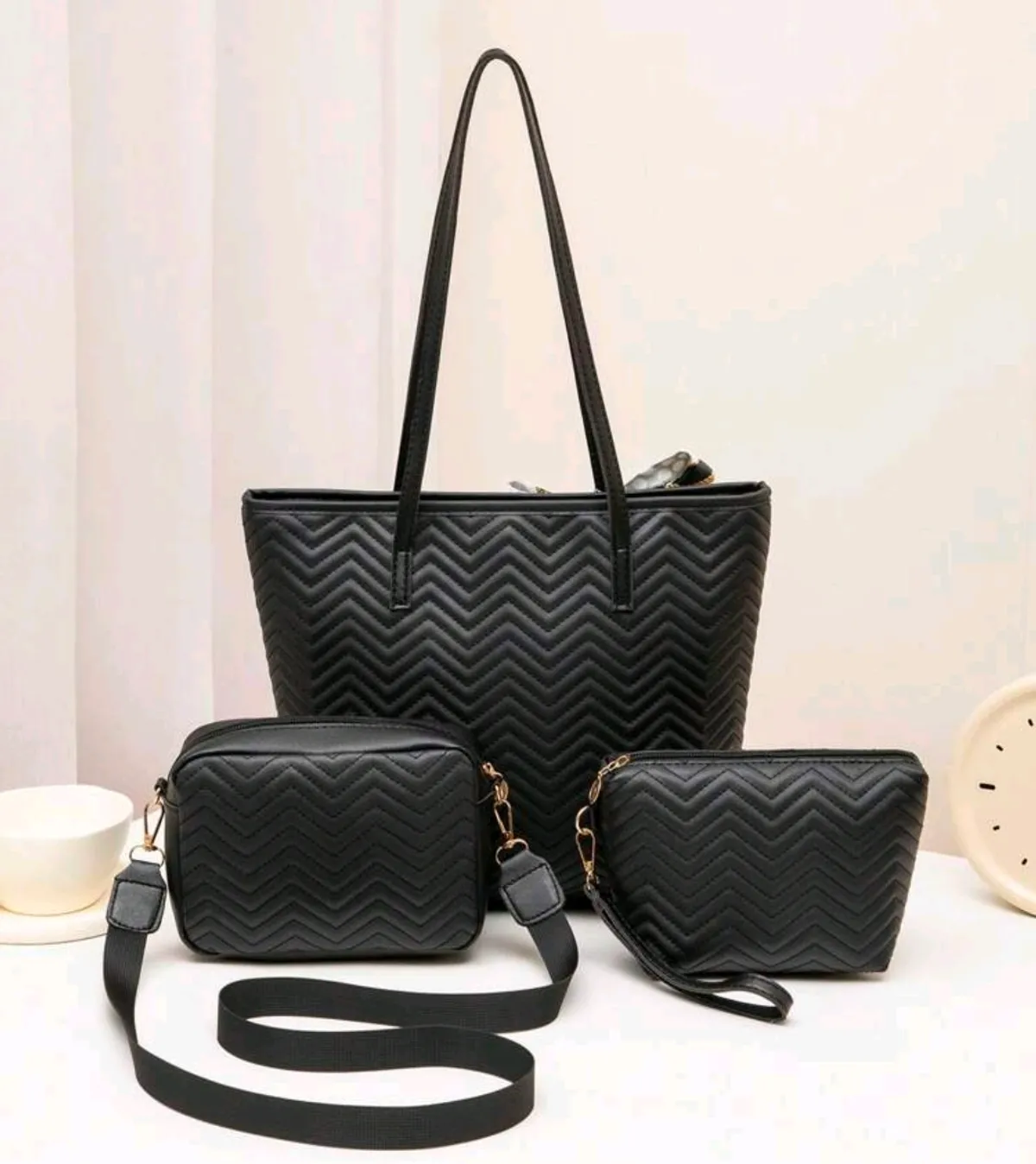3pcs/Set Includes Cross-Body Bag, Silk Scarf, And Coin Purse