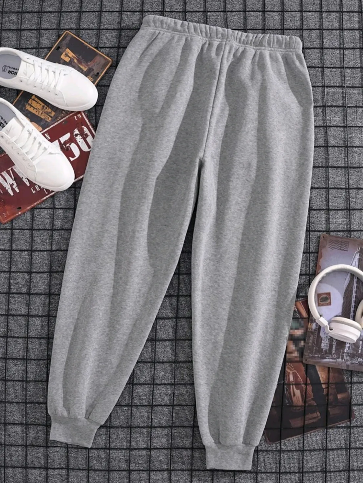 Dauomo Men Drawstring Waist Thermal Lined Jogger Sweatpants - Size S