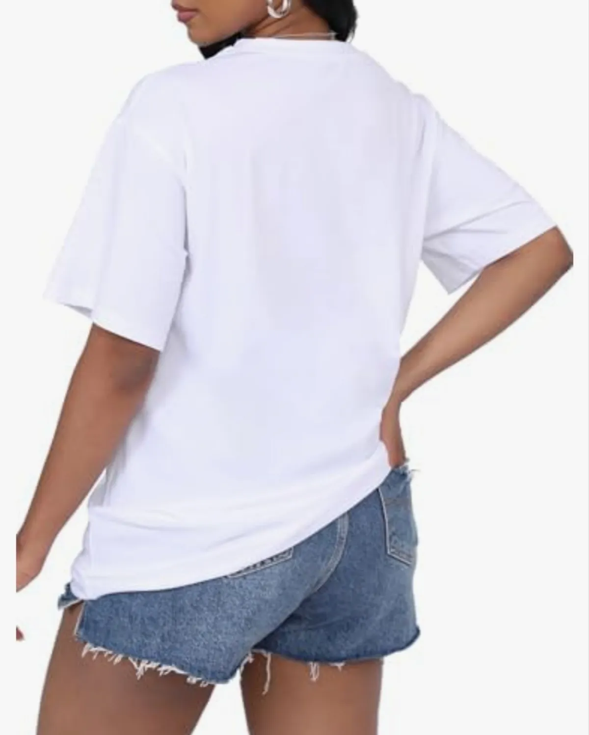 Women's Oversized T Shirt Graphic Tees Short Sleeve Shirts Summer Casual Loose Tops - Size XL