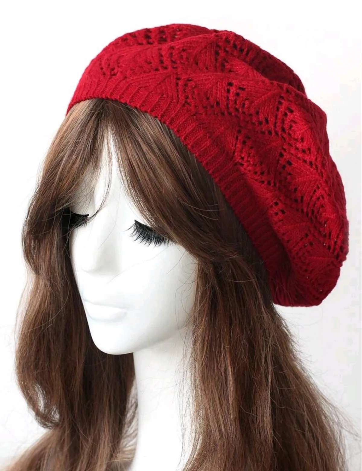 1PC Women Casual Daily Solid Color Knitted Beret Hat