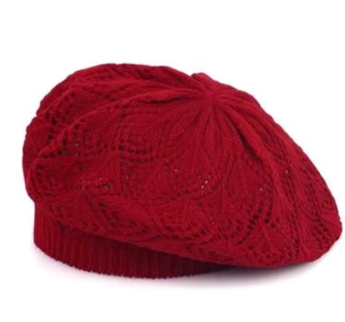 1PC Women Casual Daily Solid Color Knitted Beret Hat