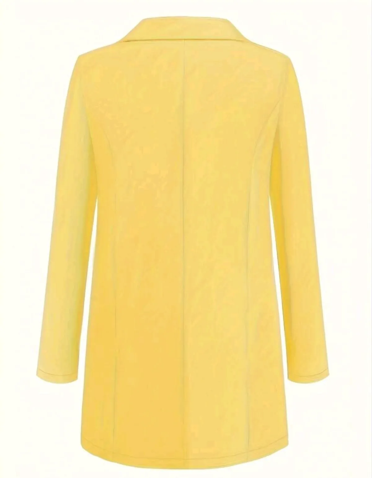 New Fashion European & American Casual Lapel Collar Slim-Fit Knit Blazer Jacket For Women, Spring/Autumn Yellow Fall - Size XL