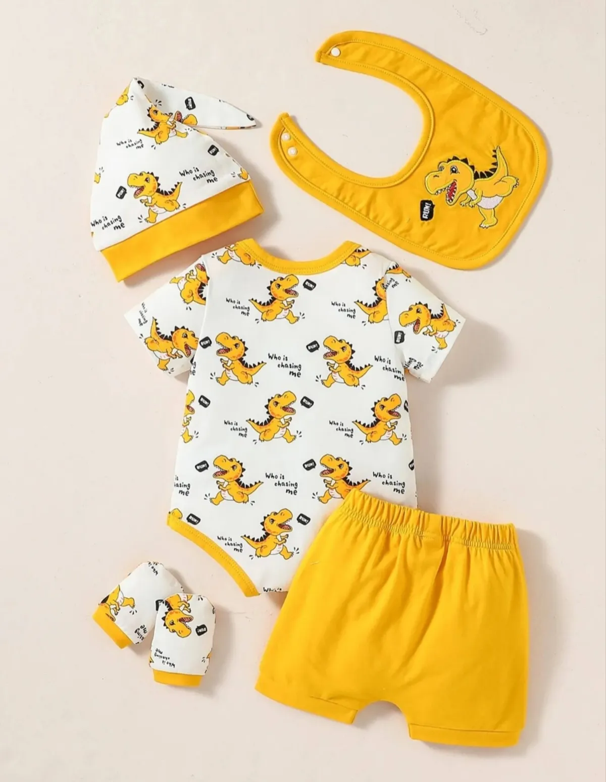 Dinosaur Print Baby Outfit - Size 0-1 M