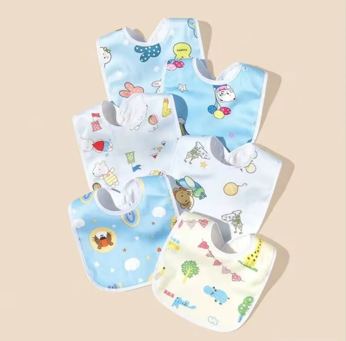6PCS Of Printed Baby Bibs