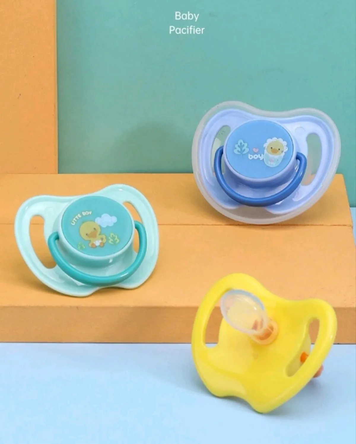 3PCS/Set Printed Silicone Pacifier Set For Newborn Babies With Cover