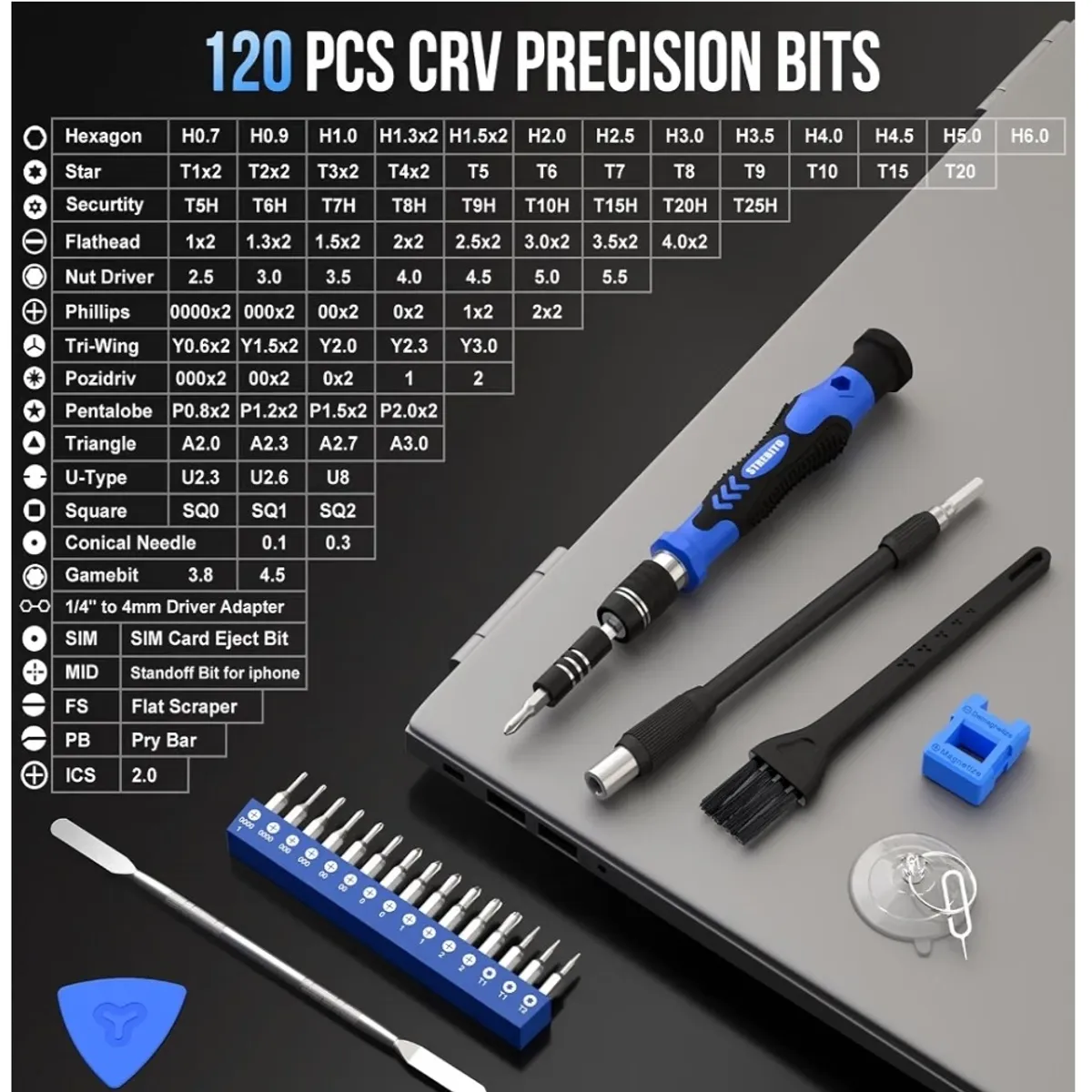 STREBITO Electronics Precision Screwdriver Sets 142-Piece with 120 Bits