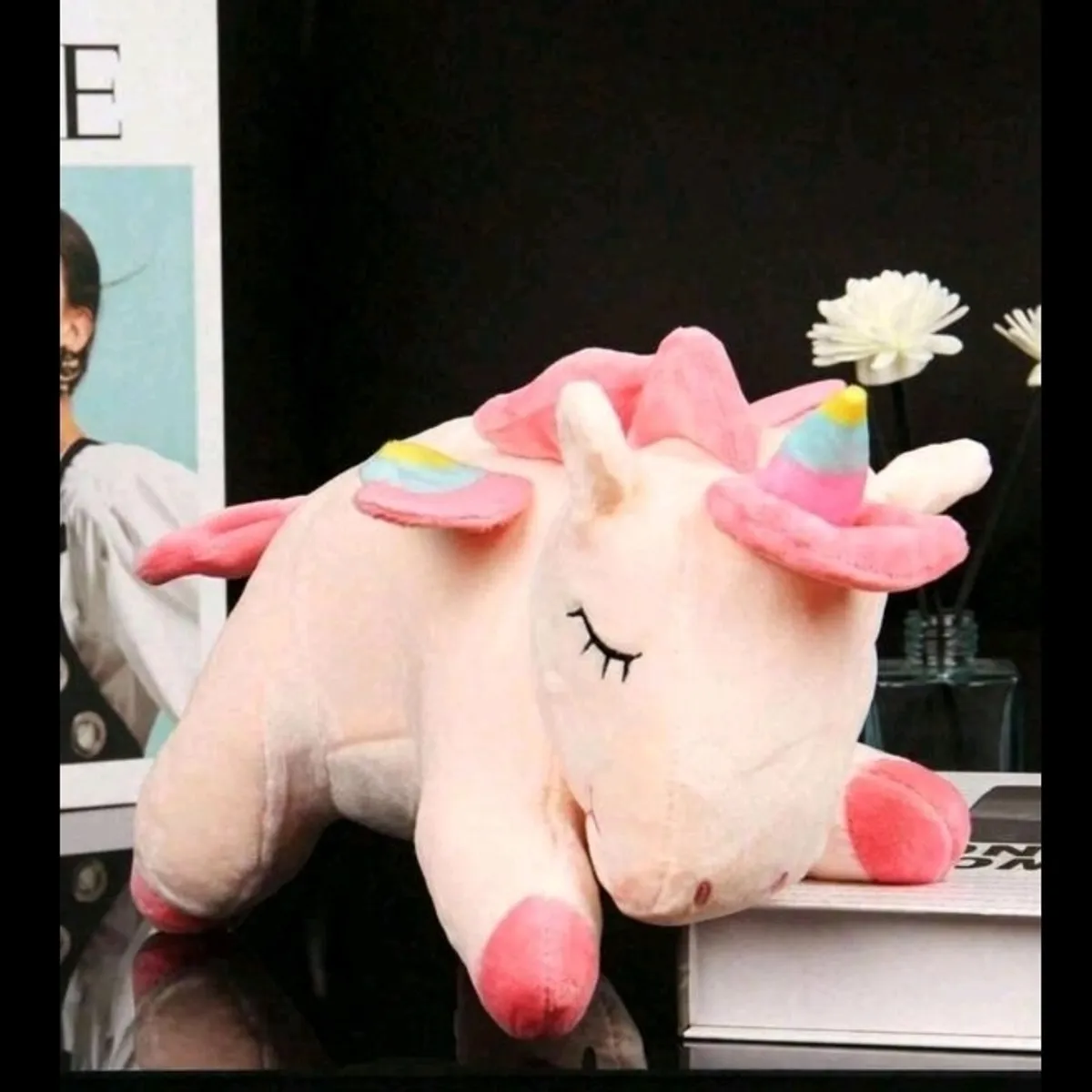 1pc Unicorn Plush Hugging Pillow Toy