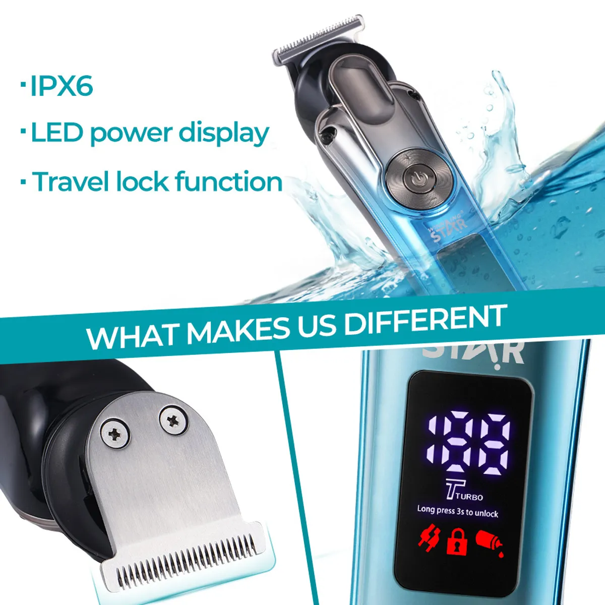 6-in-1 Hair Clipper with L.E.D Display