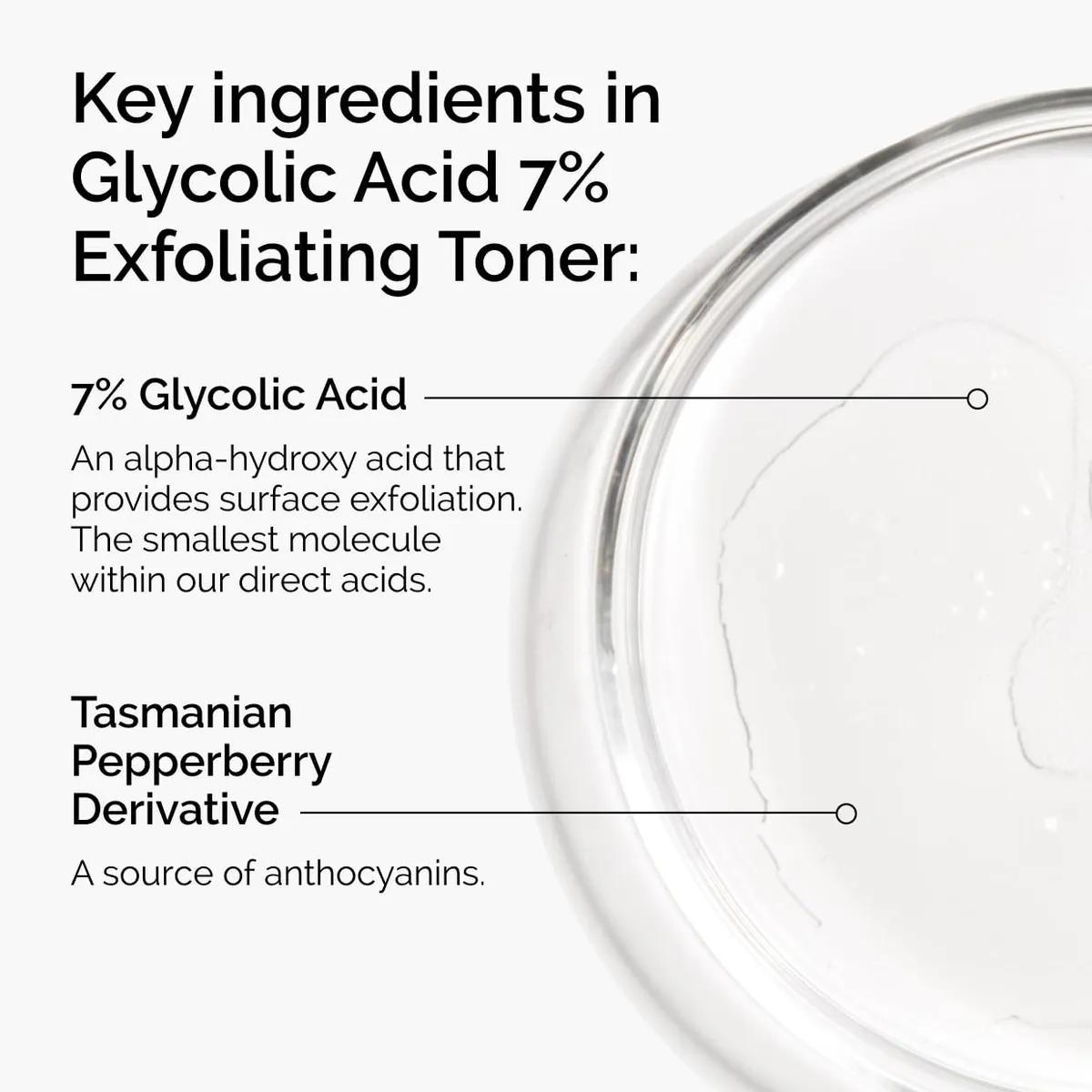 The Ordinary Glycolic Acid 7% Toning Solution, 3.4oz Exfoliating Face & Body Toner, Brightening Serum for Dark Spots, Acne Scars, Smooth Skin, Evening Skincare