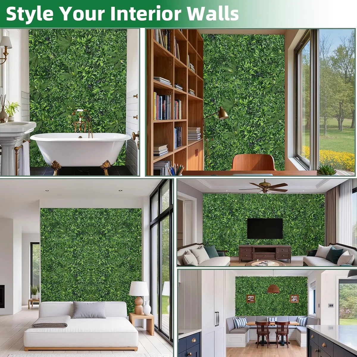 6-Pack Artificial Boxwood Hedge Panels, 20x20 Inch UV-Resistant Fake Grass Wall, Privacy Screen for Patio, Garden, Fence, Indoor Outdoor Decor