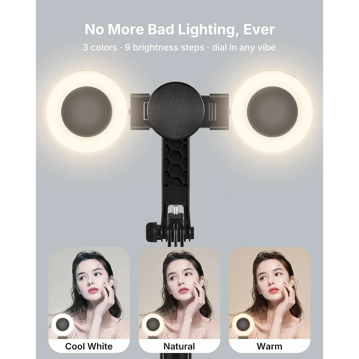 3-in-1 Vlogging Kit for iPhone, 71 Inch Tripod with Wireless Mic, 2 Fill Lights, Magnetic Phone Holder, Remote Control, Content Creator Set for TikTok, YouTube