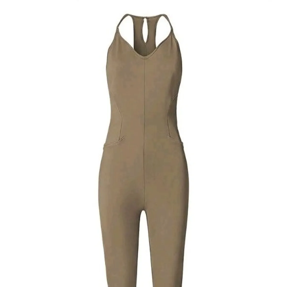 Women's  Brown Sleeveless Jumpsuit-Size L
