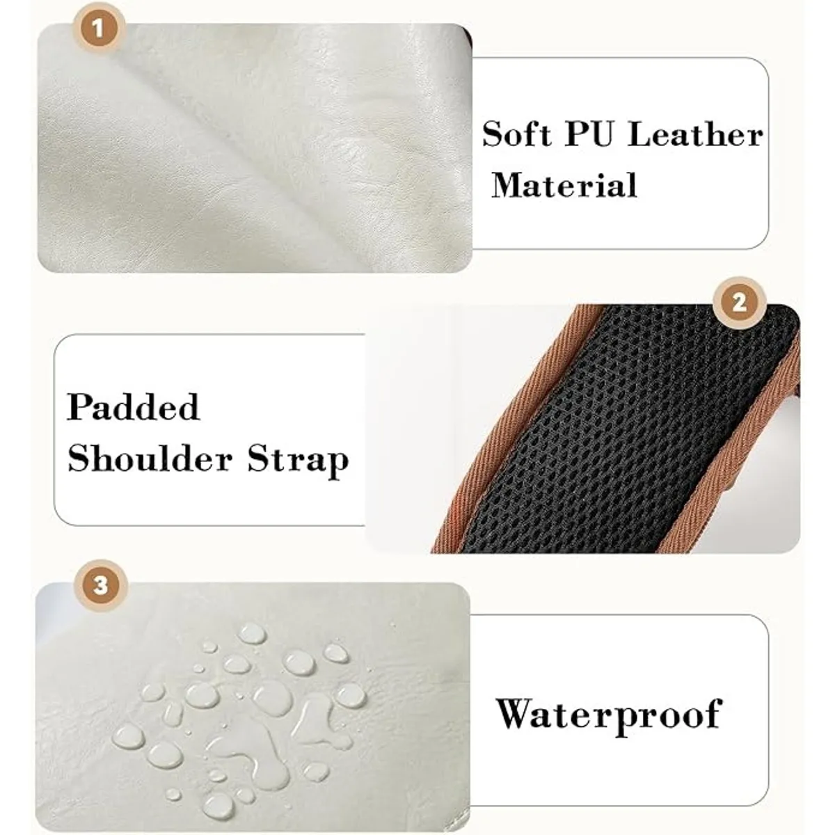 Anti-Theft Crossbody Sling Bag for Women, RFID Blocking Vegan Leather Purse with Locking Zippers, Water Resistant Travel Shoulder Bag, Multiple Pockets