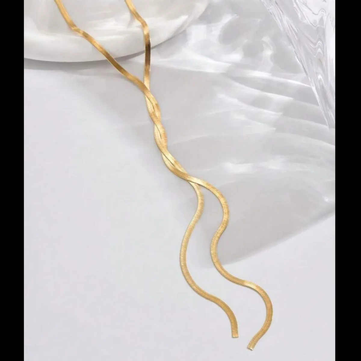 1pc Punk Style Gold Metal Chain Necklace, Women's Fashion Accessory.