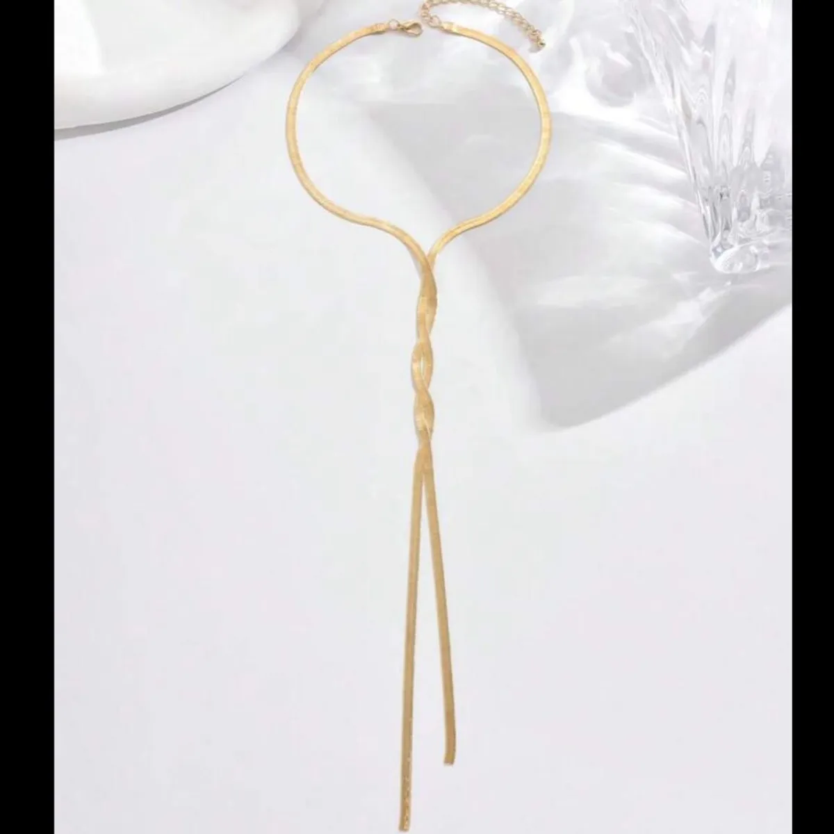 1pc Punk Style Gold Metal Chain Necklace, Women's Fashion Accessory.
