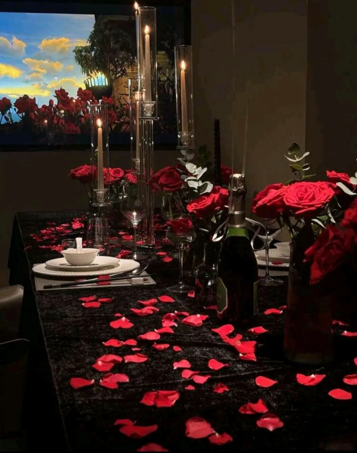 2000 PCS Artificial Rose Petals, Faux Rose Petals, Romantic Non-Woven Fabric Simulated Rose Petals, Red Rose Petals