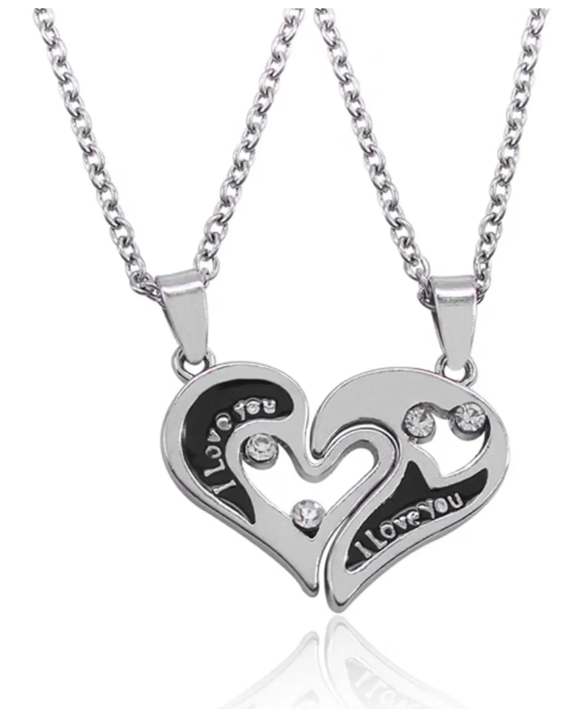 Love You Friends Couple Necklace Jewelry Heart Pendants Necklaces