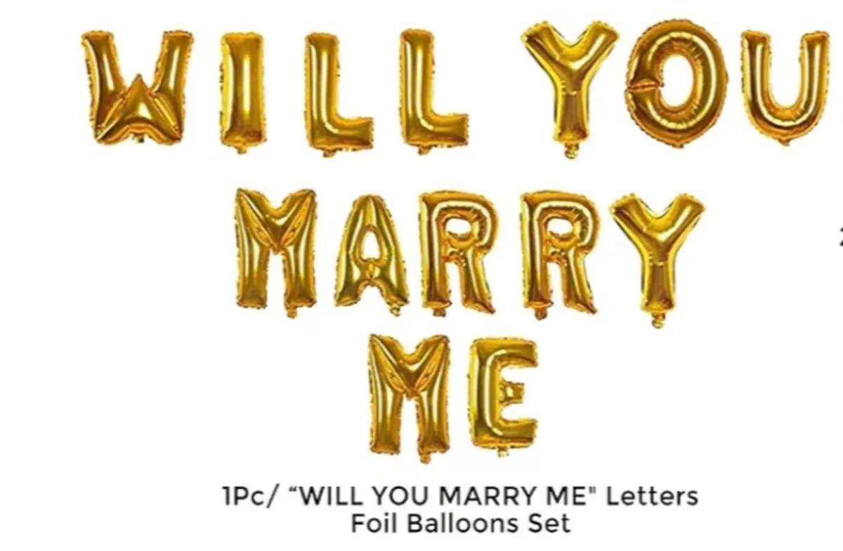 1PC Will You Marry Me Gold Balloon