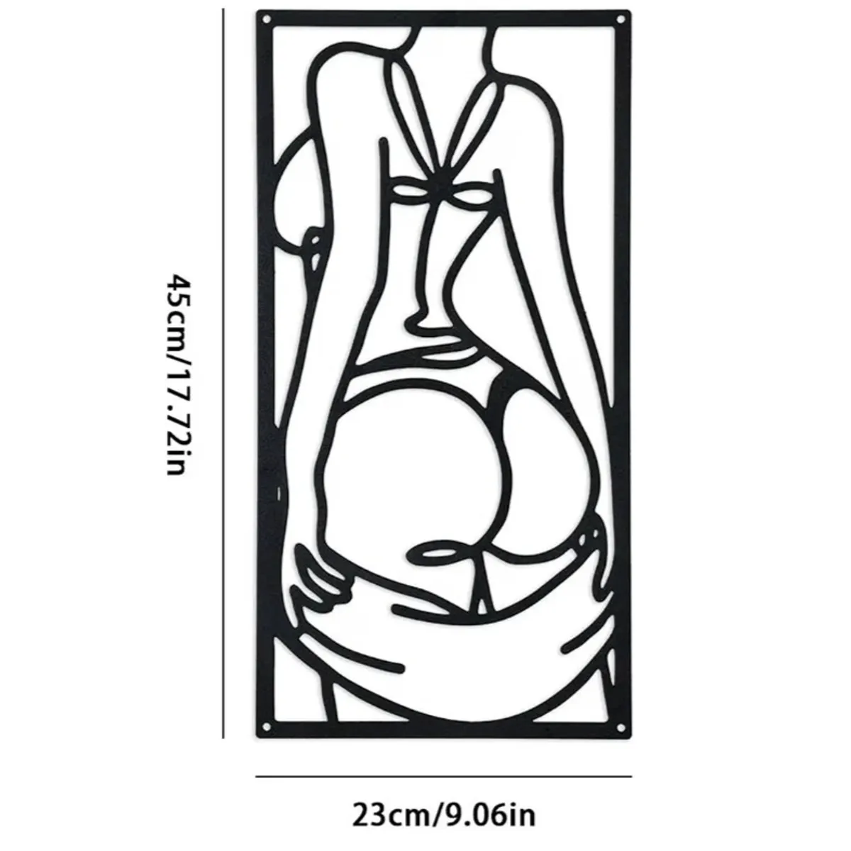 Woman Body Shapee Drawing Metal Wall Art