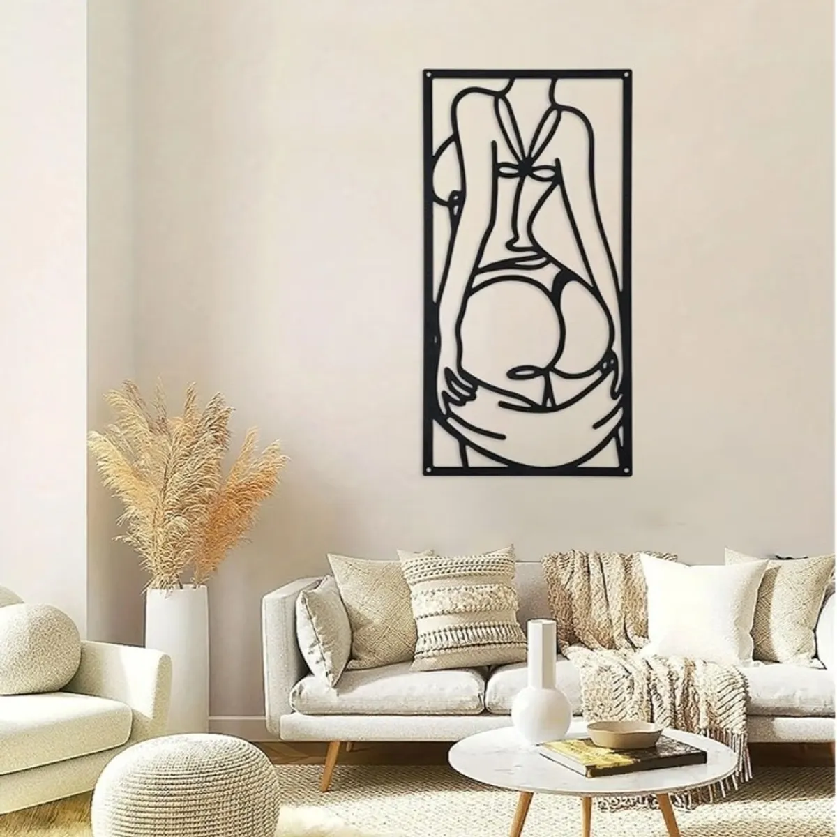 Woman Body Shapee Drawing Metal Wall Art