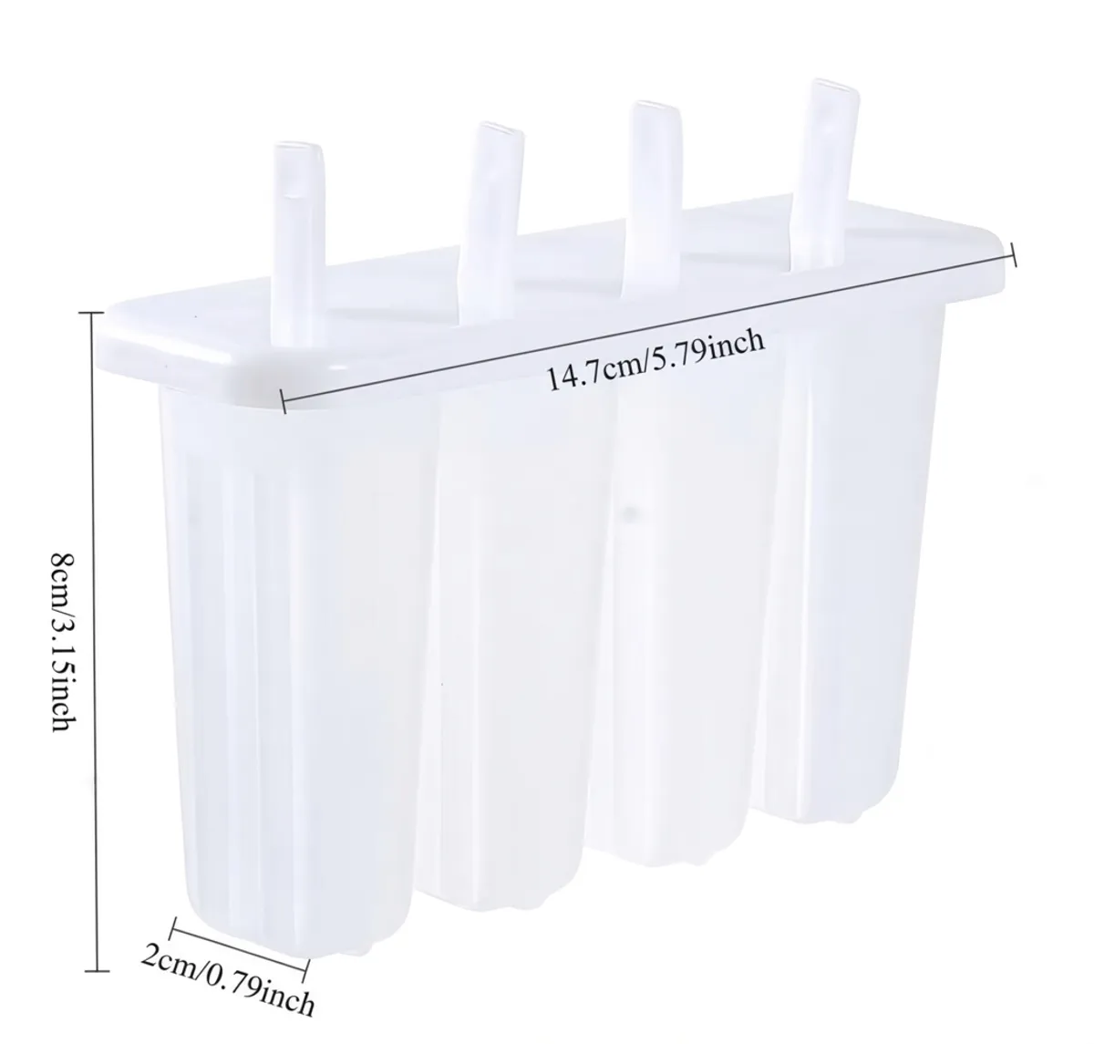 1PC Popsicle 4-Mold, Food Grade Plastic Ice Pop Molds