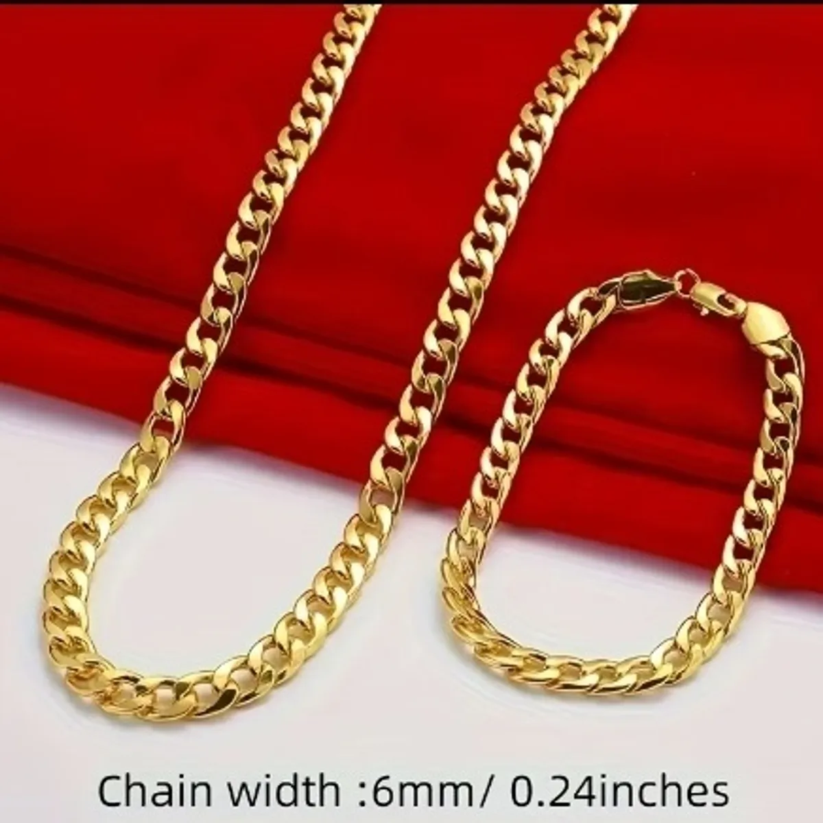 2pc Gold Bracelet Necklace Set